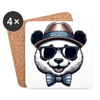 Stylish Panda - Coasters (set of 4) - white - Front