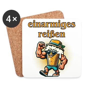 Beer boy one-armed snatch - Coasters (set of 4) - white - Front