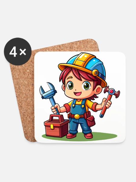 Little Craftsman - Coasters (set of 4) - white