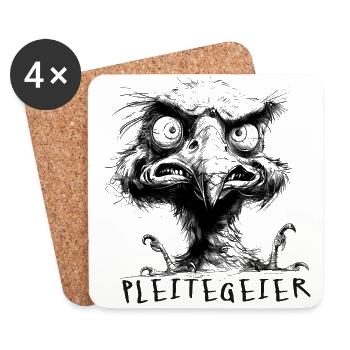 Pleitegeier - Untersetzer (4er-Set) - Weiß - Vorne