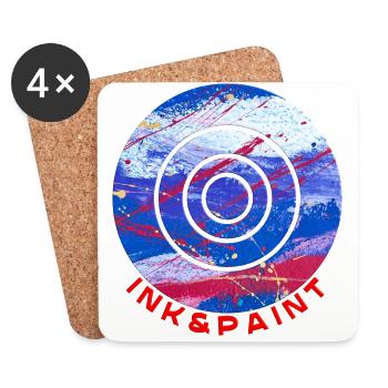 INK & PAINT Blau, Rot Kreis - Untersetzer (4er-Set) - Weiß - Vorne