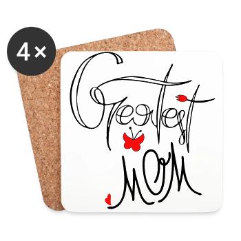 Greatest Mom Muttertag - Untersetzer (4er-Set) - Weiß - Vorne
