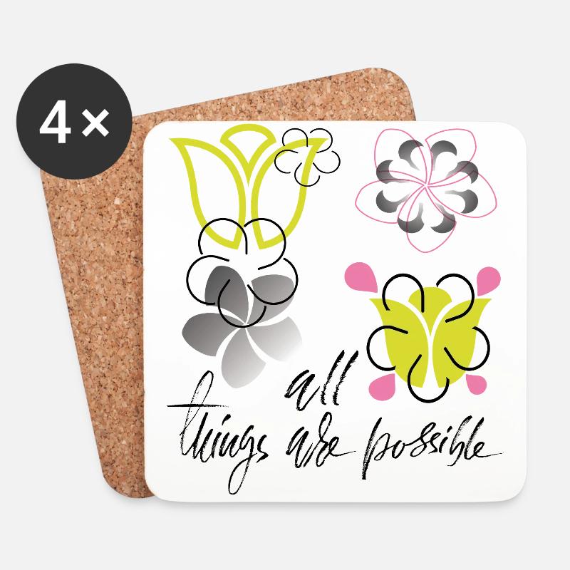 all things are possible - Untersetzer (4er-Set) - Weiß