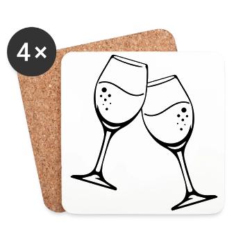 sekt glas icon - Untersetzer (4er-Set) - Weiß - Vorne