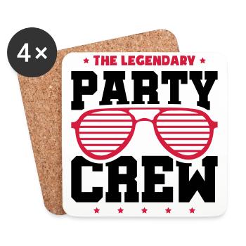 Party Crew - Untersetzer (4er-Set) - Weiß - Vorne