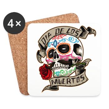 Dia de los muertos Calavera Day Of The Dead - Untersetzer (4er-Set) - Weiß - Vorne
