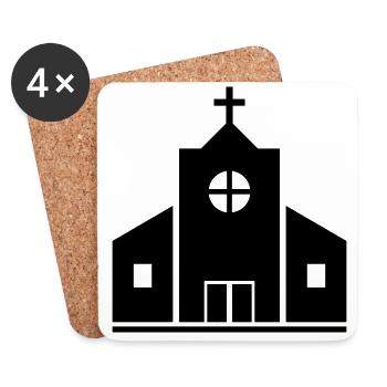 Kirche - Untersetzer (4er-Set) - Weiß - Vorne