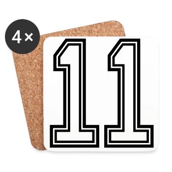 11 Number symbol - Coasters (set of 4) - white - Front