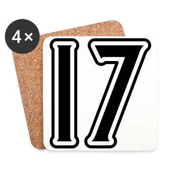 17 Number symbol - Coasters (set of 4) - white - Front