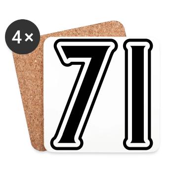 71 Number Symbol - Coasters (set of 4) - white - Front