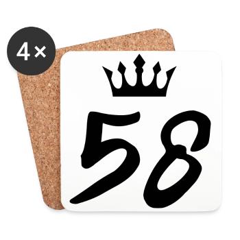 58 Zahl Krone - Untersetzer (4er-Set) - Weiß - Vorne