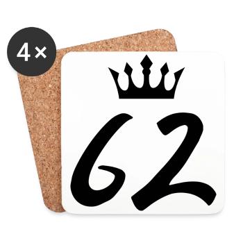 62 Number crown - Coasters (set of 4) - white - Front