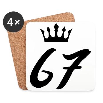 67 Zahl Krone - Untersetzer (4er-Set) - Weiß - Vorne