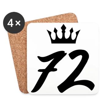 72 Couronne numérique - Dessous de verre (lot de 4) - blanc - Devant