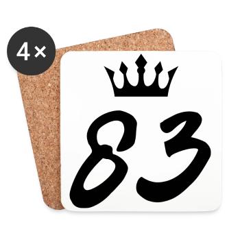 83 Number crown - Coasters (set of 4) - white - Front