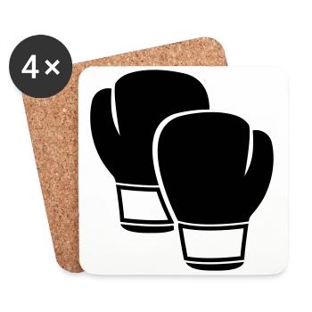 Boxhandschuhe - Untersetzer (4er-Set) - Weiß - Vorne