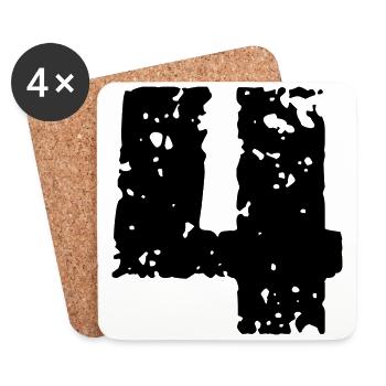 4 Number jersey - Coasters (set of 4) - white - Front