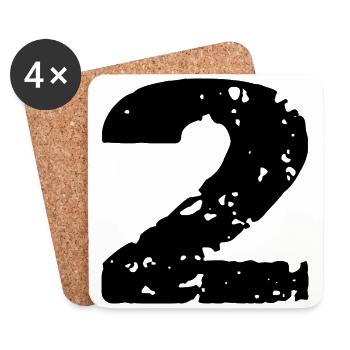 2 Maillot numéro - Dessous de verre (lot de 4) - blanc - Devant