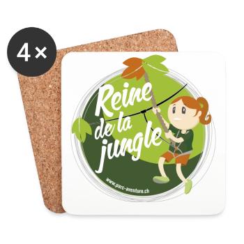 Reine de la jungle - Dessous de verre (lot de 4) - blanc - Devant