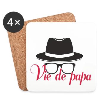 Vie de papa - Dessous de verre (lot de 4) - blanc - Devant