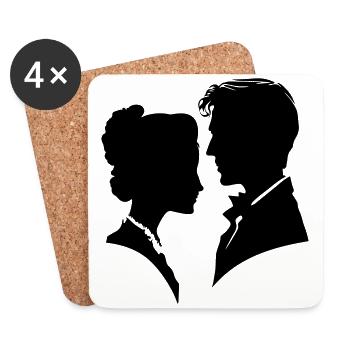 Couple Wedding Couple Marriage - Coasters (set of 4) - white - Front