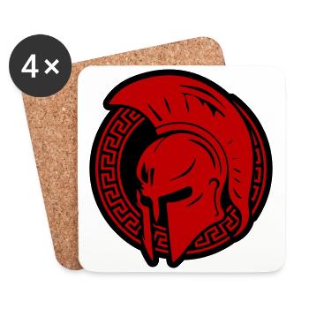 Spartan Helmet Gladiator Sparta - Coasters (set of 4) - white - Front