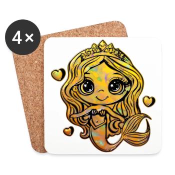 Douce Sirène 3 - Dessous de verre (lot de 4) - blanc - Devant