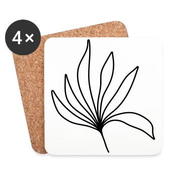 herbes simples - Dessous de verre (lot de 4) - blanc - Devant