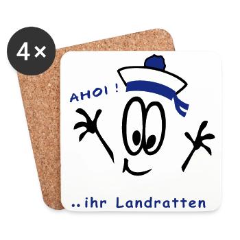 Ahoi ihr Landratten, Matrose - Untersetzer (4er-Set) - Weiß - Vorne