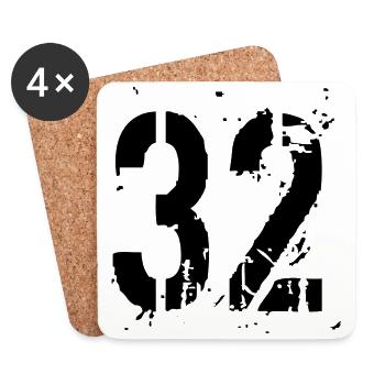 32 Number 32 - Coasters (set of 4) - white - Front