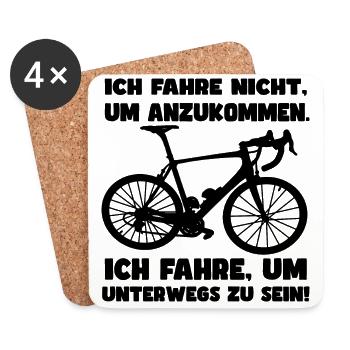 Lustiger Spruch für Rennradfahrer - Untersetzer (4er-Set) - Weiß - Vorne