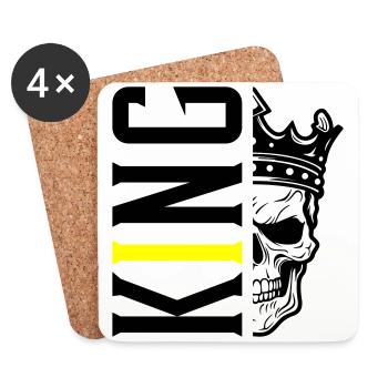 King Skull - Coasters (set of 4) - white - Front