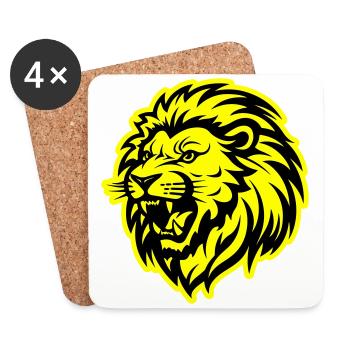 Löwenkopf Löwe Tier - Untersetzer (4er-Set) - Weiß - Vorne