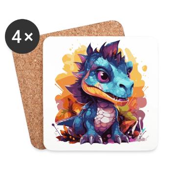 Dragon Kid - Coasters (set of 4) - white - Front