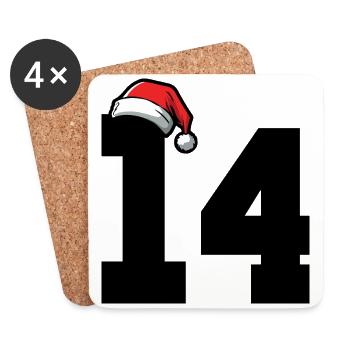 14 Zahl Weihnachten - Untersetzer (4er-Set) - Weiß - Vorne
