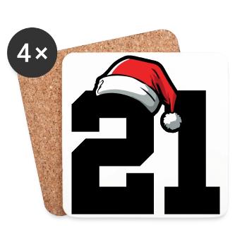 21 Numéro Noël - Dessous de verre (lot de 4) - blanc - Devant