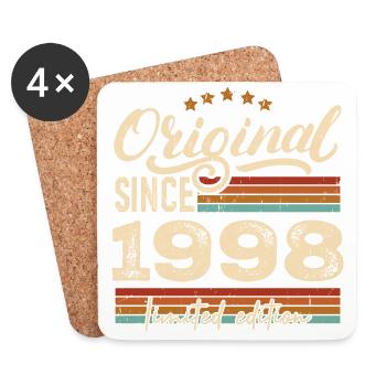 Original 1998 Jahrgang - 1998 Geburtstagsgeschenk - Untersetzer (4er-Set) - Weiß - Vorne