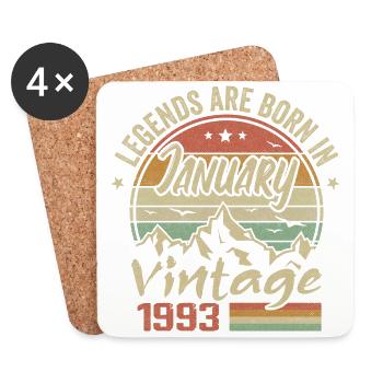 The Legends were born in January 1993 - 1993 - Coasters (set of 4) - white - Front