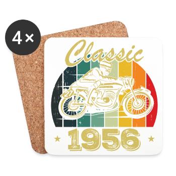 Cadeau D’anniversaire Classique vintage Né en 1956 - Dessous de verre (lot de 4) - blanc - Devant
