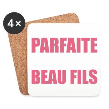 Je Ne Suis Pas Parfaite Mais Je Suis Beau Fils - Dessous de verre (lot de 4) - blanc - Devant