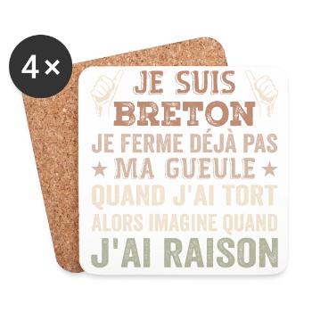 I'm Breton - Coasters (set of 4) - white - Front