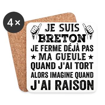 I'm Breton - Coasters (set of 4) - white - Front