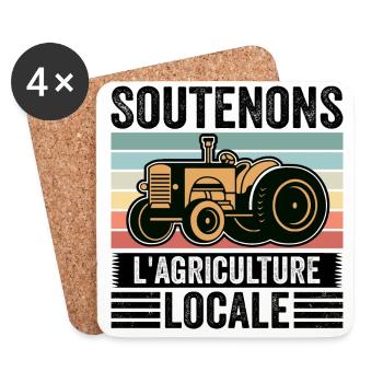 Let's support local agriculture - Coasters (set of 4) - white - Front