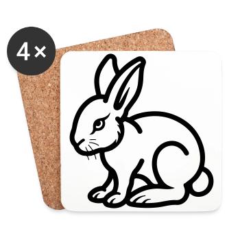 Hase Ostern - Untersetzer (4er-Set) - Weiß - Vorne
