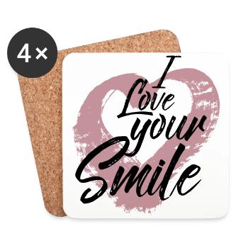 I love your Smile - Coasters (set of 4) - white - Front