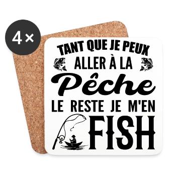 If I Can Go Fishing The Rest I Fish - Coasters (set of 4) - white - Front