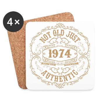 1974 Classique 1974 Cadeau Anniversaire 1974 Rétro - Dessous de verre (lot de 4) - blanc - Devant