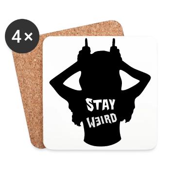 Rebellion Silhouette: Stay Weird - Untersetzer (4er-Set) - Weiß - Vorne