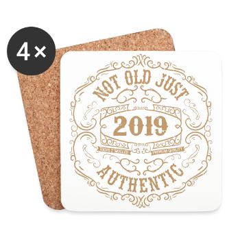 2019 Classic 2019 Retro 2019 Birthday Gift - Coasters (set of 4) - white - Front