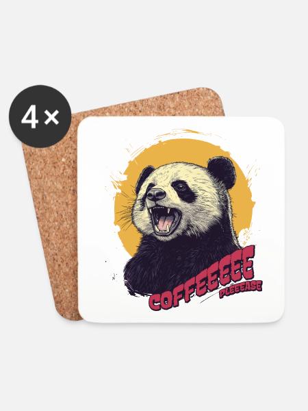 Coffee Panda - Coasters (set of 4) - white